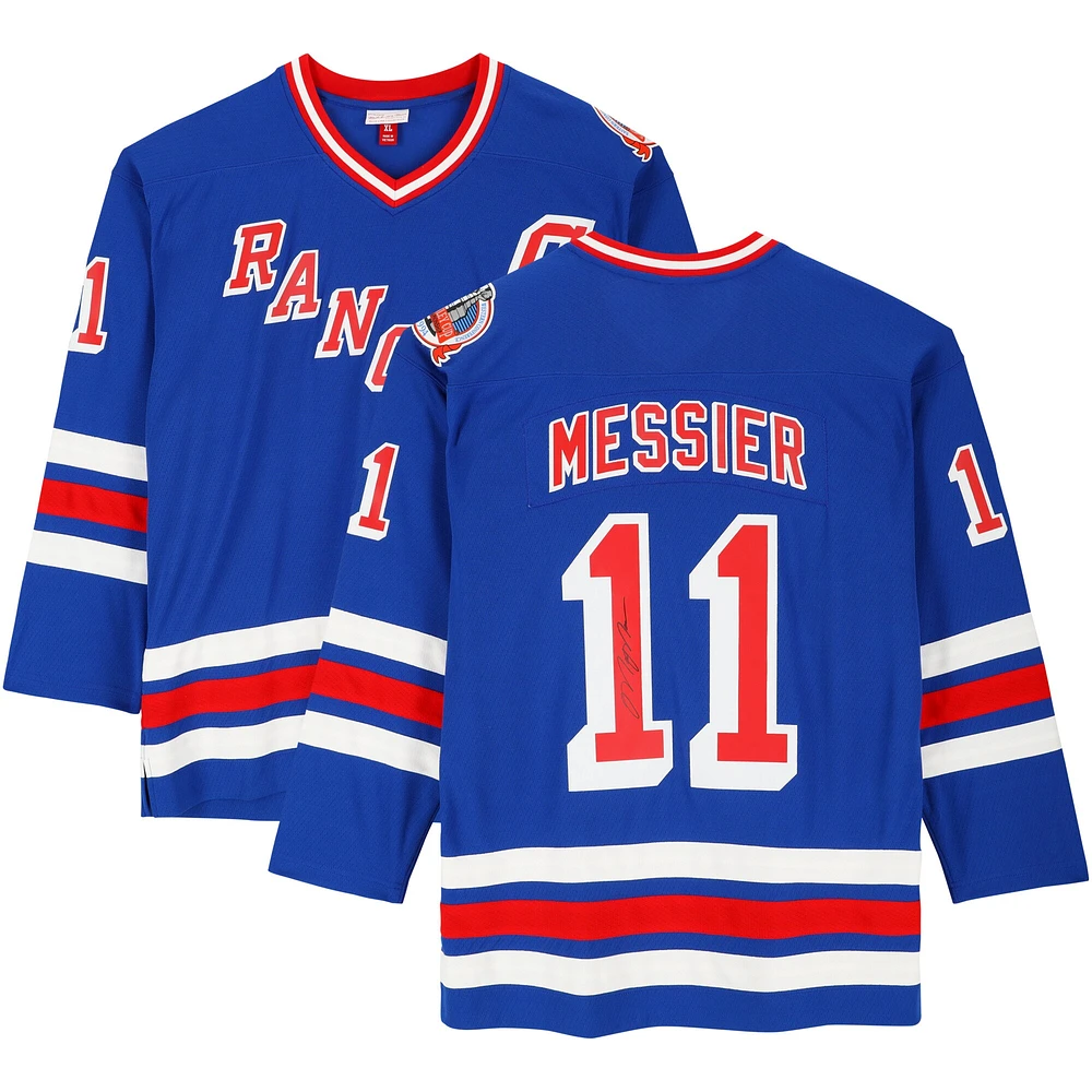 Mark Messier New York Rangers Autographed Blue Mitchell & Ness Replica Jersey 