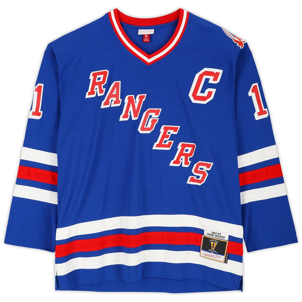 Mark Messier New York Rangers Autographed Blue Mitchell & Ness Replica Jersey 