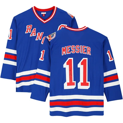 Mark Messier New York Rangers Autographed Blue Mitchell & Ness Replica Jersey 