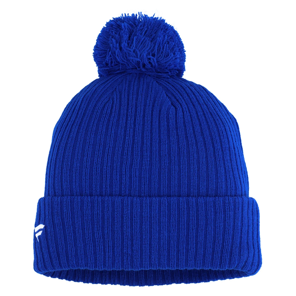 Men's Fanatics  Blue New York Rangers Cuffed Knit Hat with Pom
