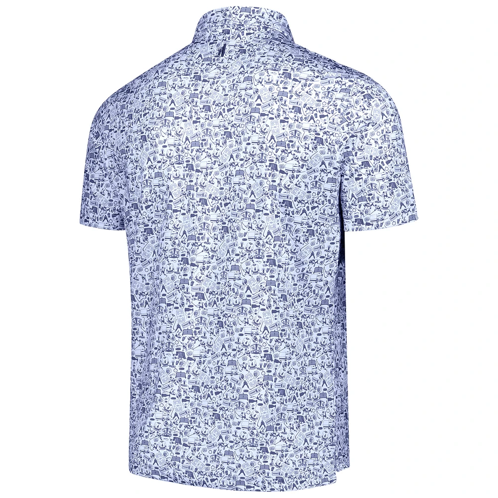 Polo johnnie-O pour hommes, bleu/blanc, New York Rangers Slapshot
