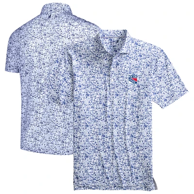 Polo johnnie-O pour hommes, bleu/blanc, New York Rangers Slapshot
