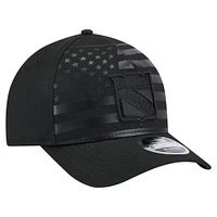 Men's New Era  Black New York Rangers Game Day Stealth Flag 9FORTY A-Frame Adjustable Hat