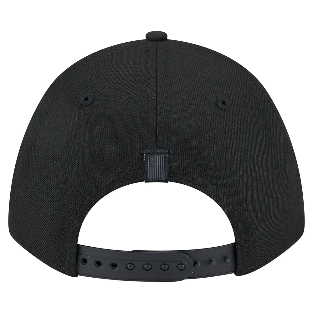 Men's New Era  Black New York Rangers Game Day Stealth Flag 9FORTY A-Frame Adjustable Hat