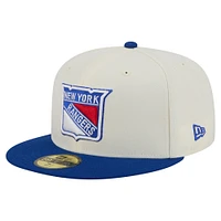 Men's New Era  White New York Rangers Chrome Two-Toned 59FIFTY Fitted Hat
