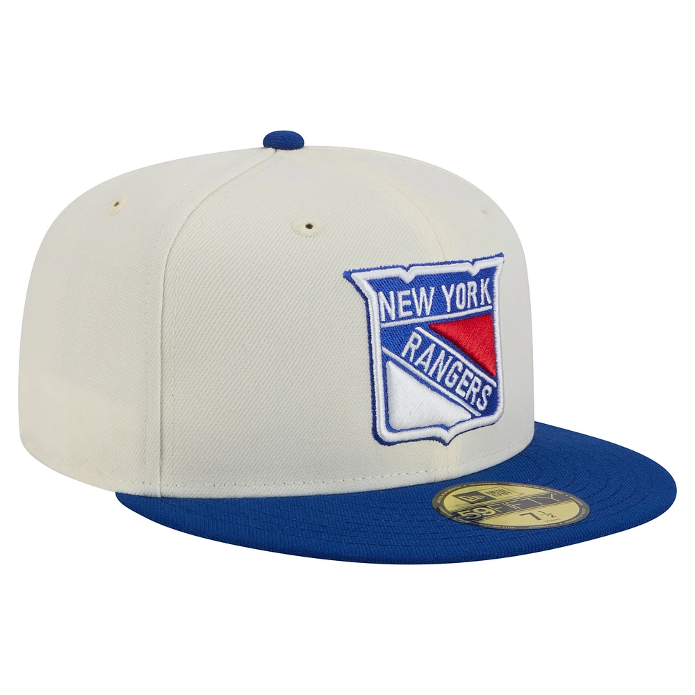 Men's New Era  White New York Rangers Chrome Two-Toned 59FIFTY Fitted Hat