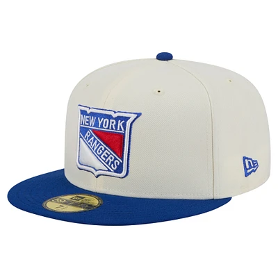 Men's New Era  White New York Rangers Chrome Two-Toned 59FIFTY Fitted Hat