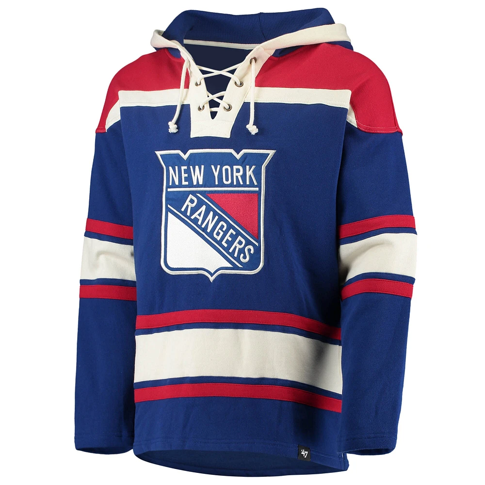 Chandail à capuchon Lacer avec nom et numéro du joueur des New York Rangers '47 Artemi Panarin bleu