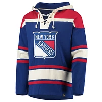 Chandail à capuchon Lacer avec nom et numéro du joueur des New York Rangers '47 Artemi Panarin bleu