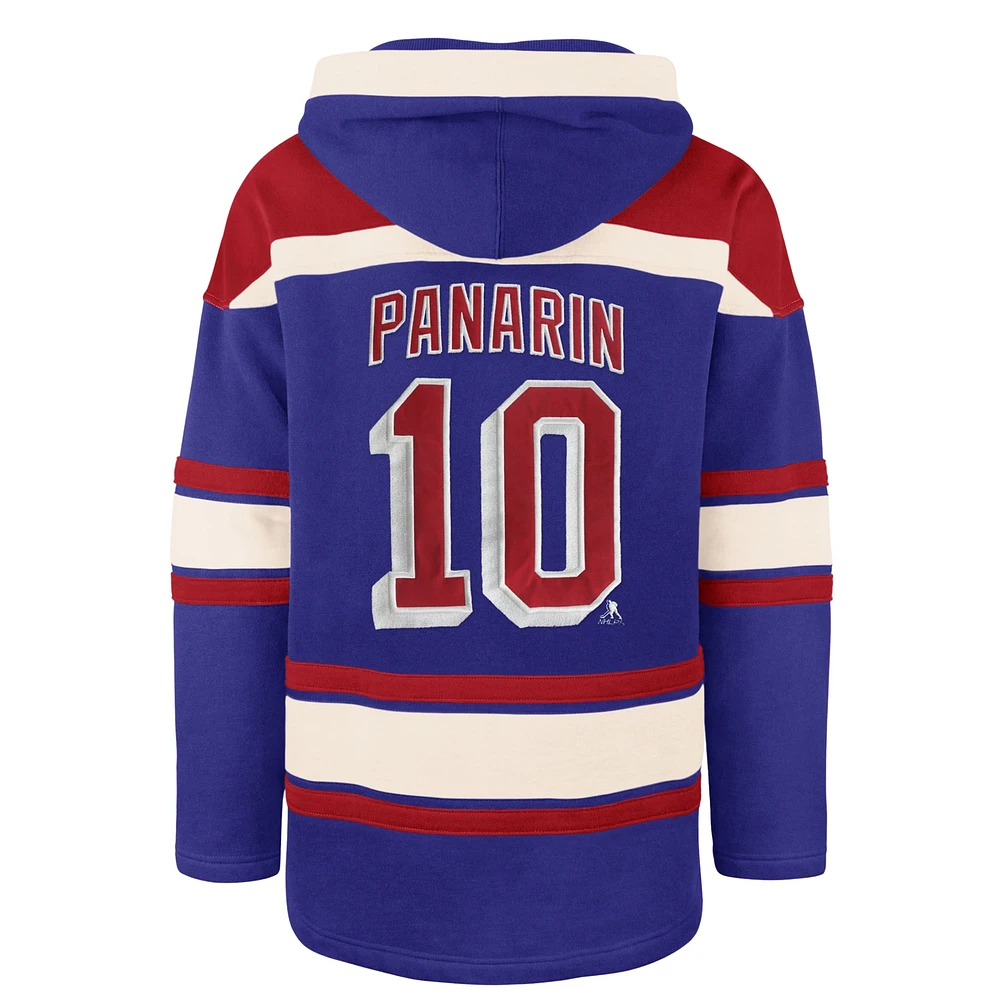 Men's '47 Artemi Panarin Royal New York Rangers Big & Tall Lace-up Pullover Hoodie