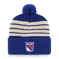 Bonnet tricoté à revers avec pompon pour homme, modèle Old Time Hockey Barn, bleu New York Rangers '47