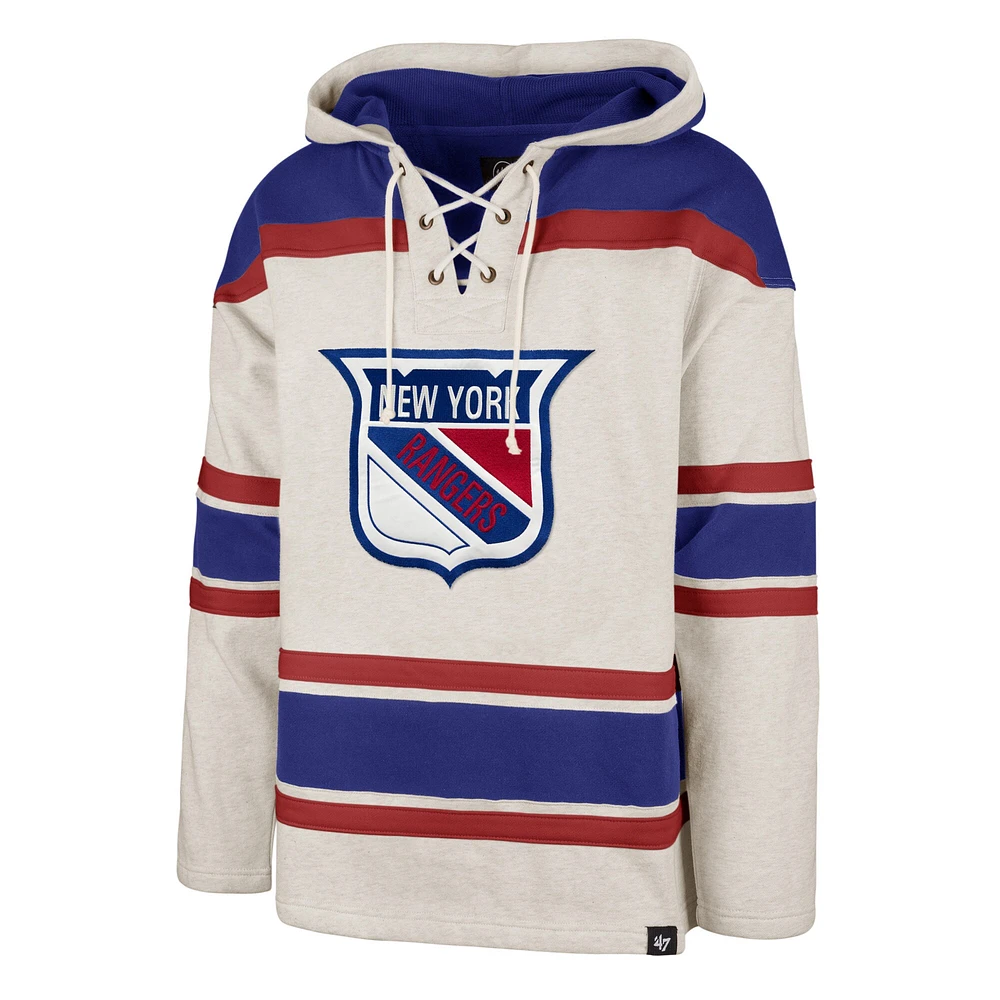 Chandail à capuchon lacets '47 Oatmeal New York Rangers Rockaway pour hommes