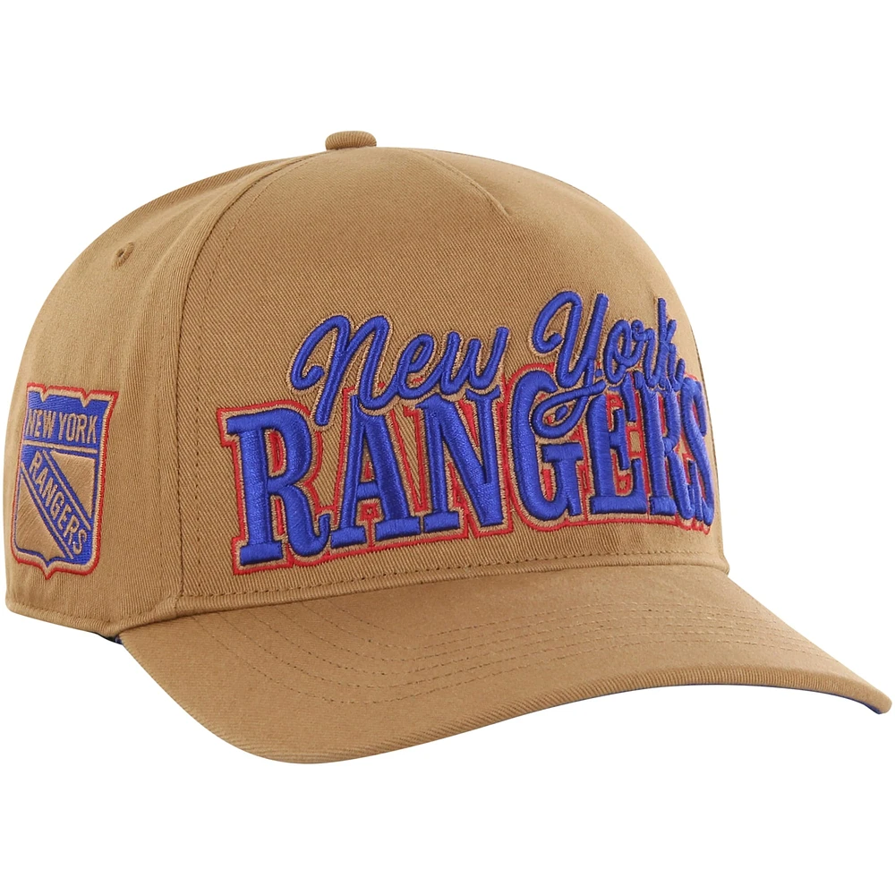 Casquette réglable Barnes Hitch '47 Tan New York Rangers pour hommes