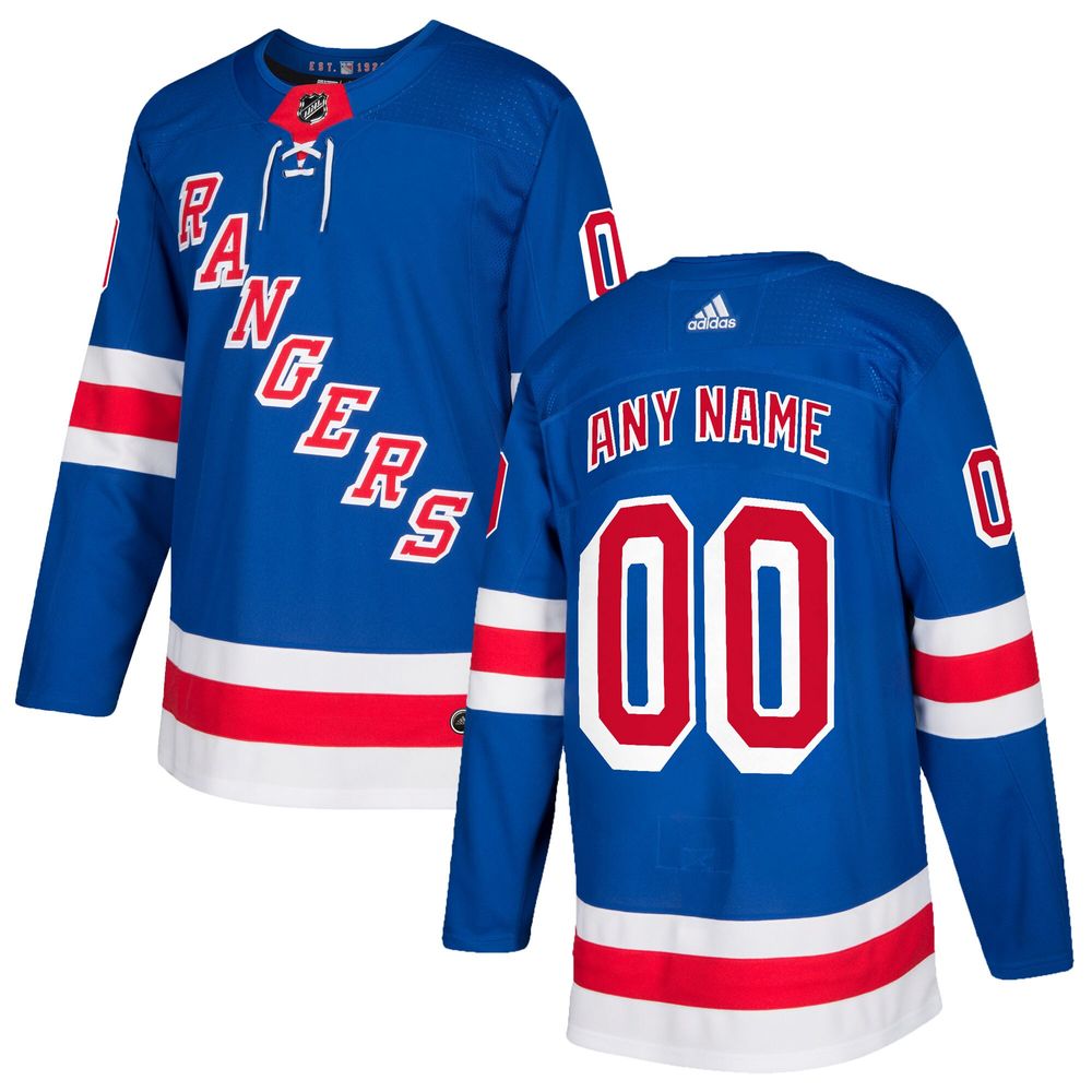 ANY NAME AND NUMBER NEW YORK RANGERS HOME OR AWAY AUTHENTIC ADIDAS