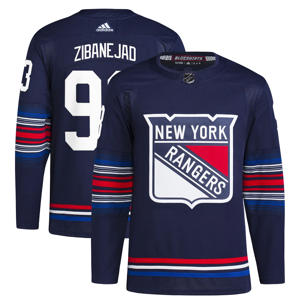 Maillot adidas Mika Zibanejad bleu marine New York Rangers Alternate Primegreen Authentic pour homme