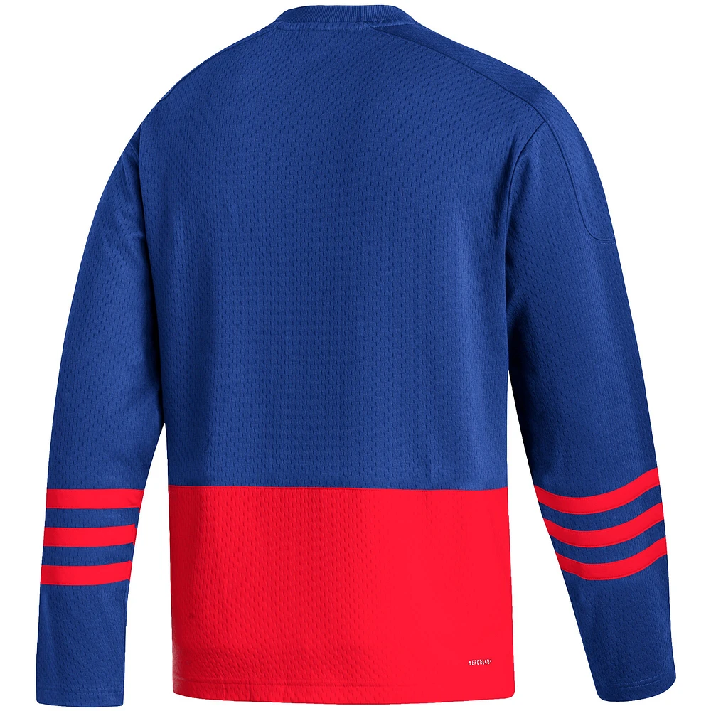 Men's adidas Royal New York Rangers Logo AEROREADY Pullover Sweater