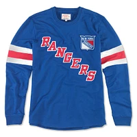 T-shirt à manches longues pour hommes, bleu, American Needle, New York Rangers Sudbury