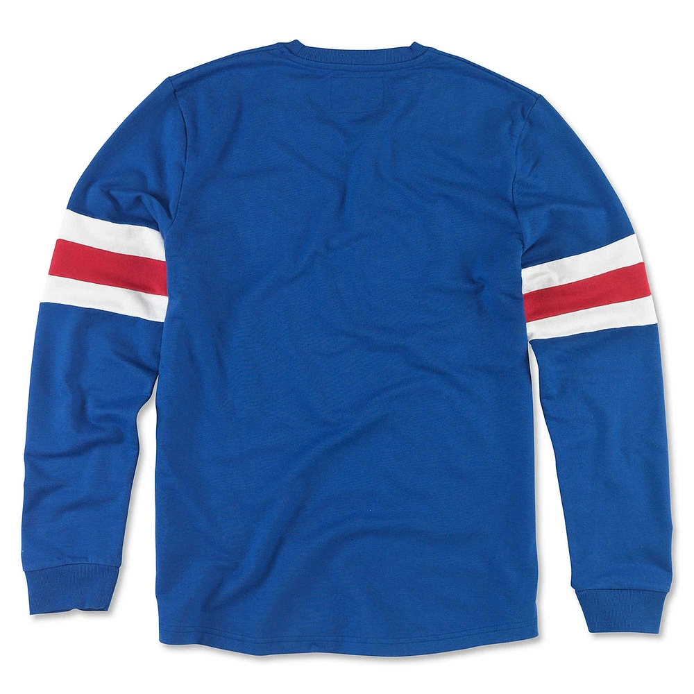 T-shirt à manches longues pour hommes, bleu, American Needle, New York Rangers Sudbury