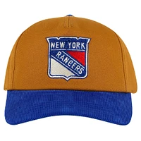 Casquette ajustable Burnett pour homme American Needle Tan/Blue des New York Rangers