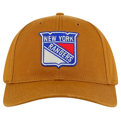 Casquette ajustable en sergé délavé Hepcat des New York Rangers pour homme, couleur tan American Needle