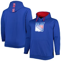 Sweat à capuche en molleton bleu New York Rangers Big & Tall pour homme