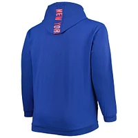 Men's Blue New York Rangers Big & Tall Fleece Pullover Hoodie