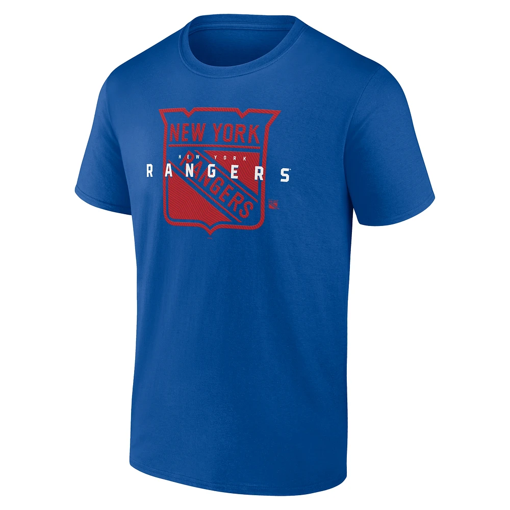 T-shirt coordonné bleu New York Rangers pour homme