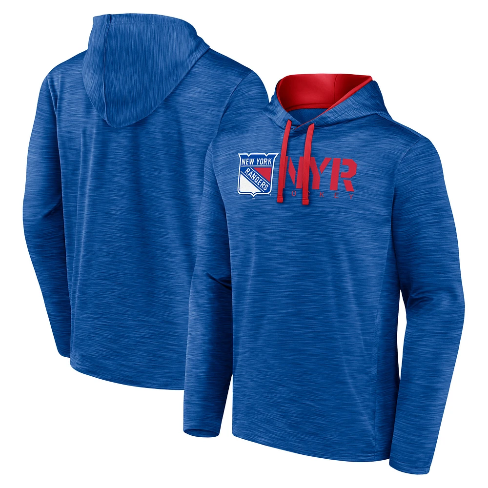 Men's  Blue New York Rangers Head Start Pullover Hoodie