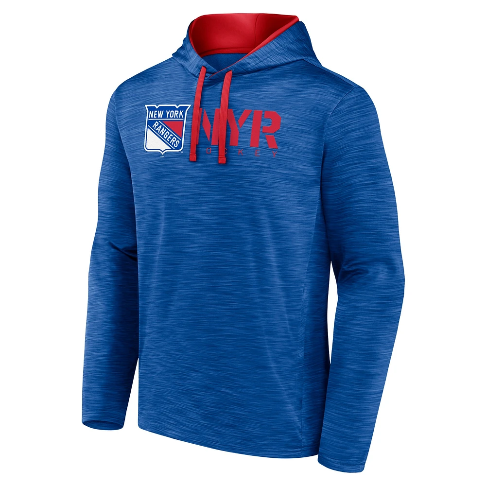 Men's  Blue New York Rangers Head Start Pullover Hoodie