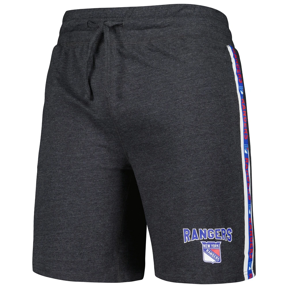 Short Concepts Sport Charcoal New York Rangers Team Stripe pour hommes