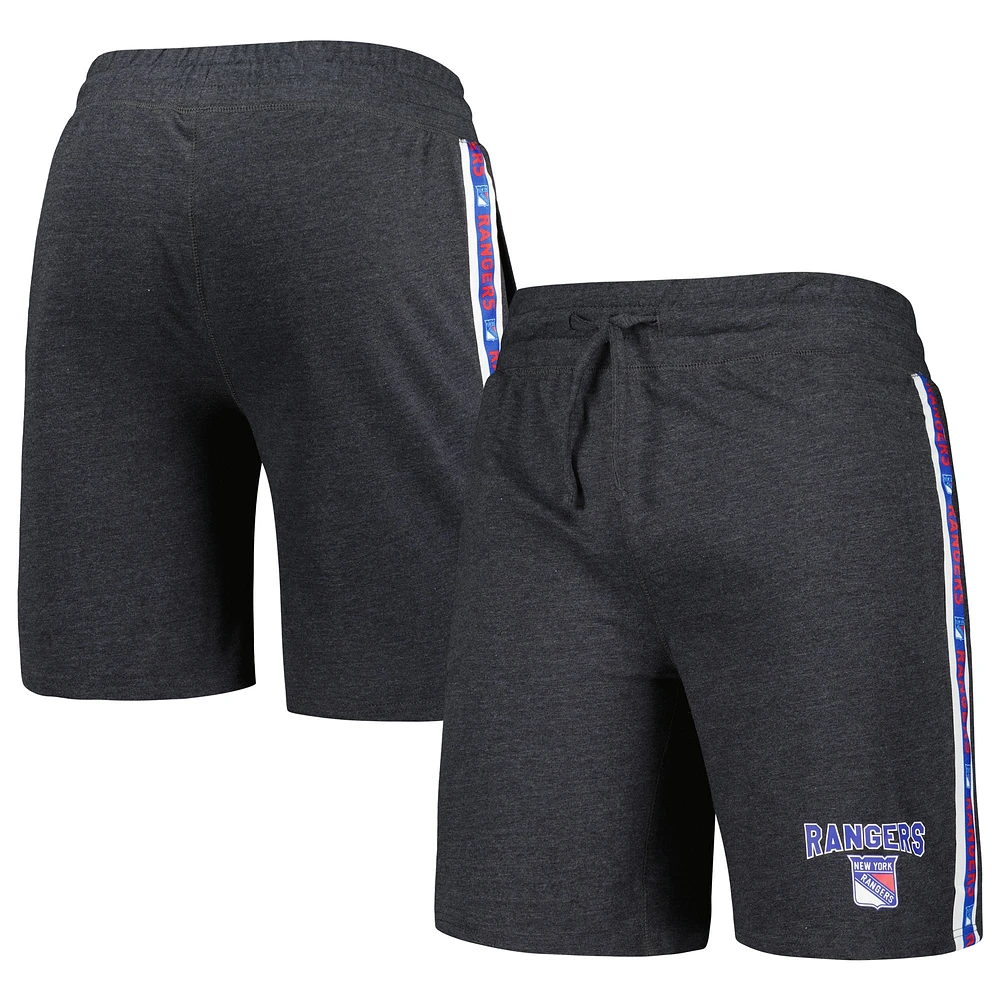 Short Concepts Sport Charcoal New York Rangers Team Stripe pour hommes