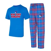 Ensemble de nuit pour homme Concepts Sport New York Rangers Vector T-shirt et pantalon