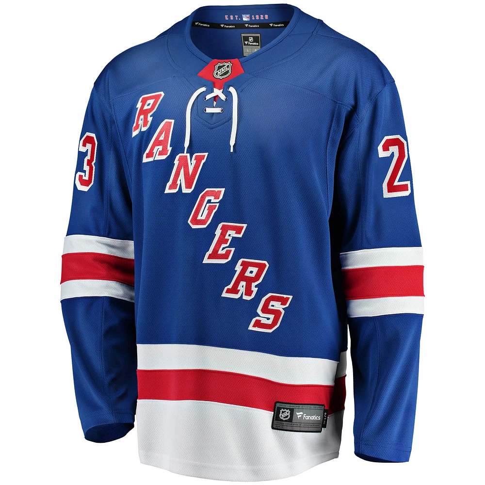 Maillot réplique à domicile Breakaway bleu des Rangers de New York pour hommes Fanatics Adam Fox