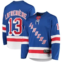 Maillot de joueur échappé Premier Breakaway des Rangers New York Fanatics Alexis Lafrenière bleu pour hommes