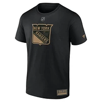 T-shirt noir fanatiques pour hommes New York Rangers 2024 Military Appreciation