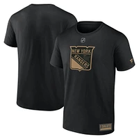 T-shirt noir fanatiques pour hommes New York Rangers 2024 Military Appreciation