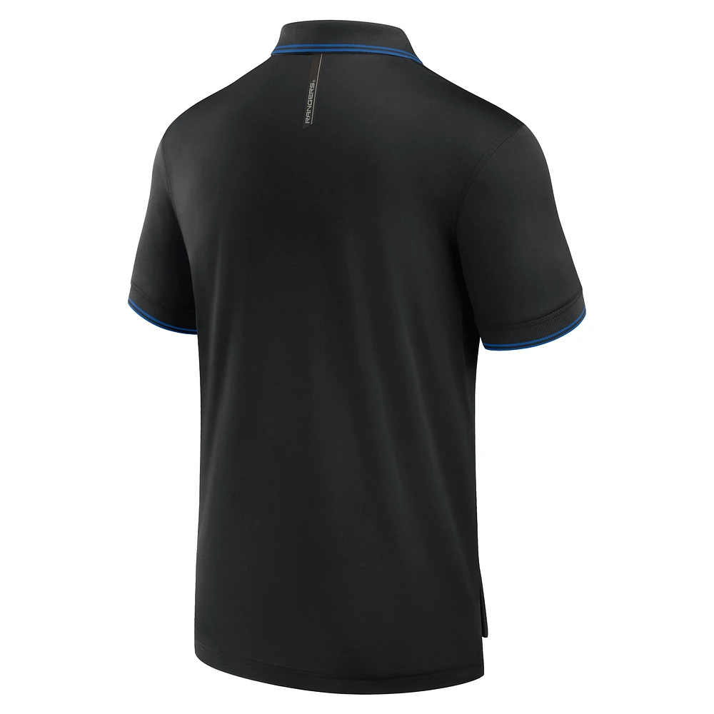 Men's Fanatics Black New York Rangers Front Office Move Mono Polo