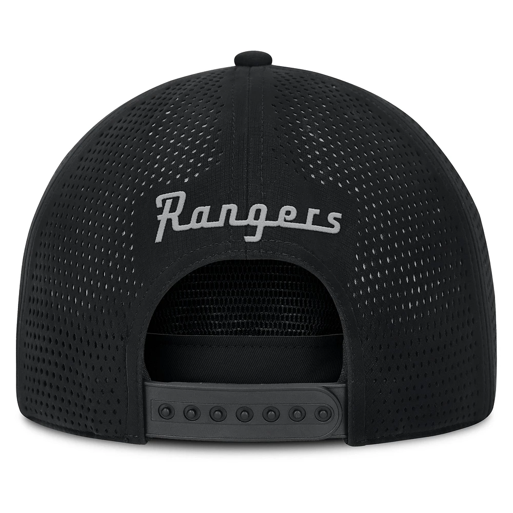 Casquette ajustable en A pour homme Fanatics Black New York Rangers Front Office Performance