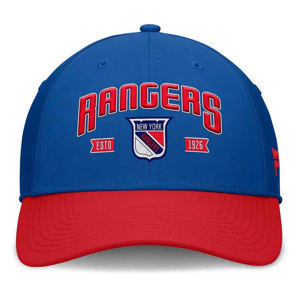 Men's Fanatics Blue/Red New York Rangers Heritage Captain Flex Hat
