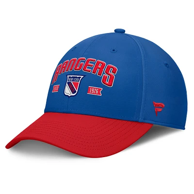 Casquette Flex Heritage Captain New York Rangers bleu/rouge pour homme Fanatics