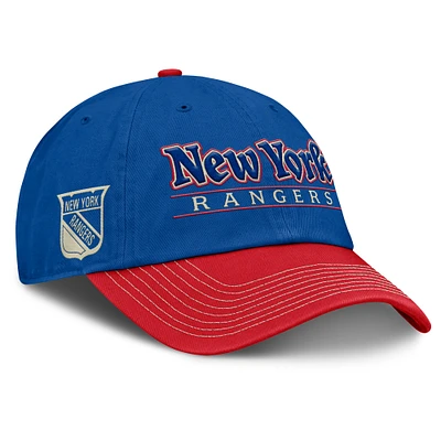 Men's Fanatics Blue/Red New York Rangers Heritage Home Ice Two-Tone Adjustable Hat