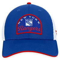 Casquette réglable fondamentale bleu/blanc New York Rangers Fanatics pour hommes