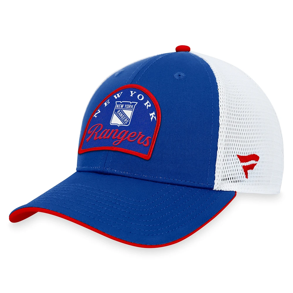 Casquette réglable fondamentale bleu/blanc New York Rangers Fanatics pour hommes