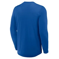 T-shirt Henley à manches longues Adrenaline Push bleu New York Rangers Fanatics pour homme