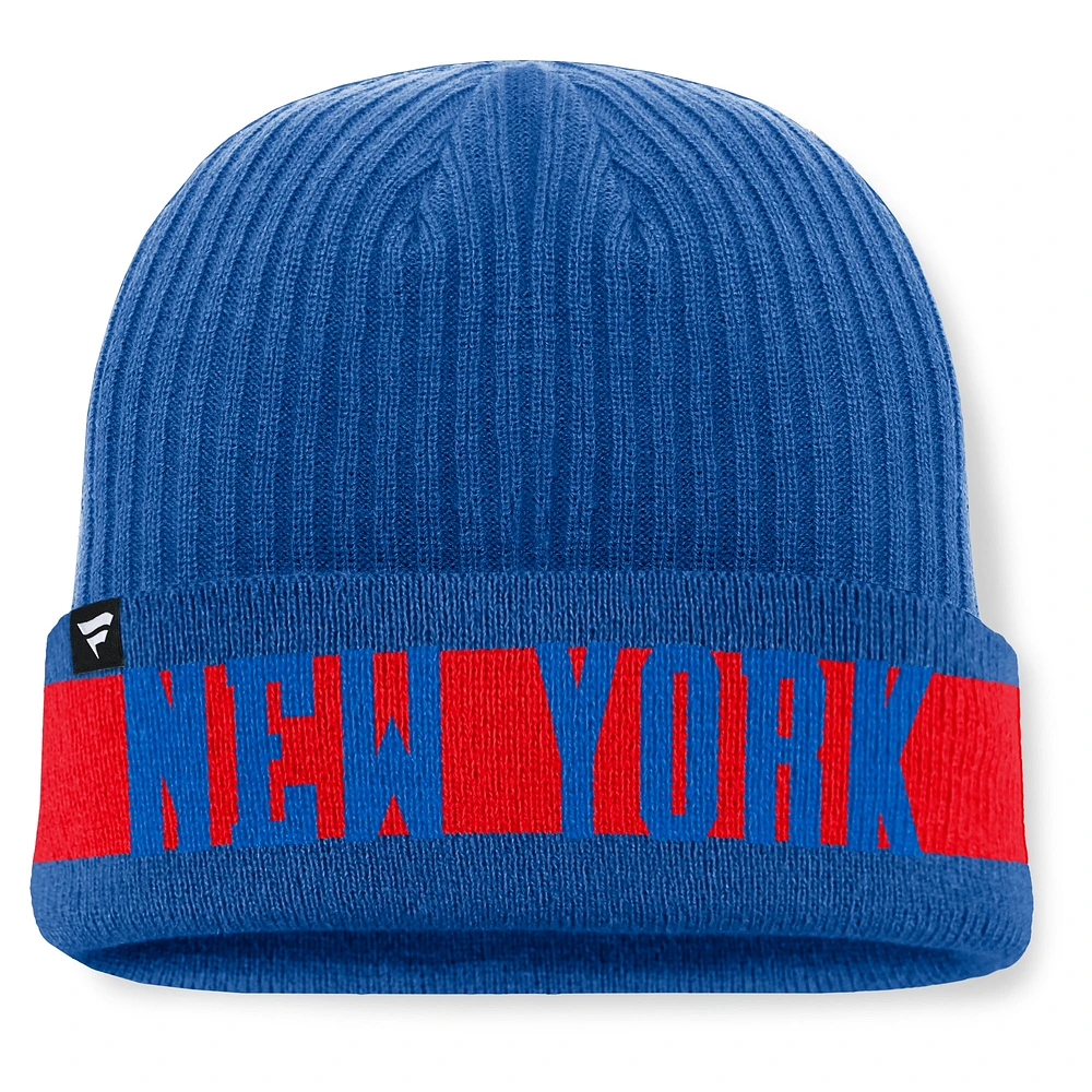 Men's Fanatics Blue New York Rangers Blueliner Cuffed Knit Hat