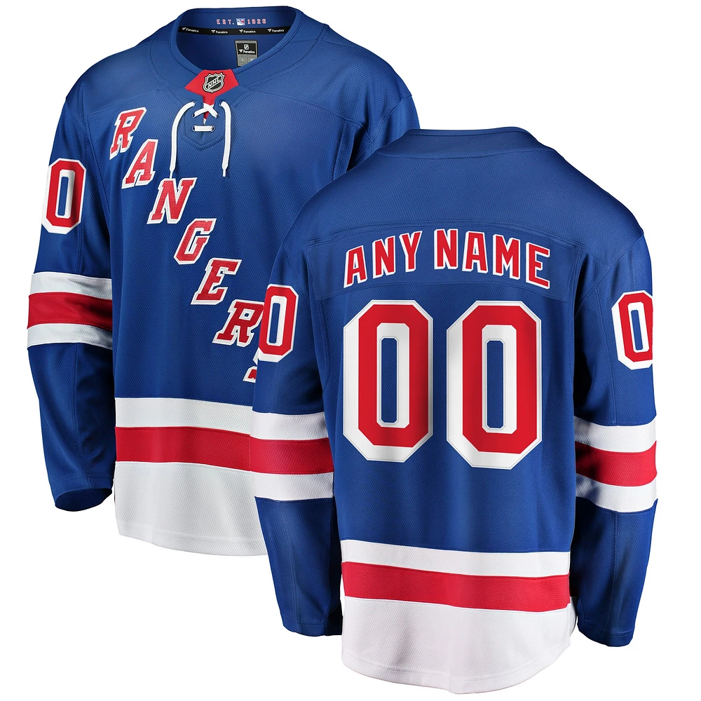 Fanatiques pour hommes de marque New York Rangers Breakaway bleu - maillot personnalisé