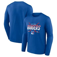 T-shirt bleu à manches longues Covert des New York Rangers Fanatics pour hommes