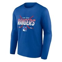T-shirt bleu à manches longues Covert des New York Rangers Fanatics pour hommes
