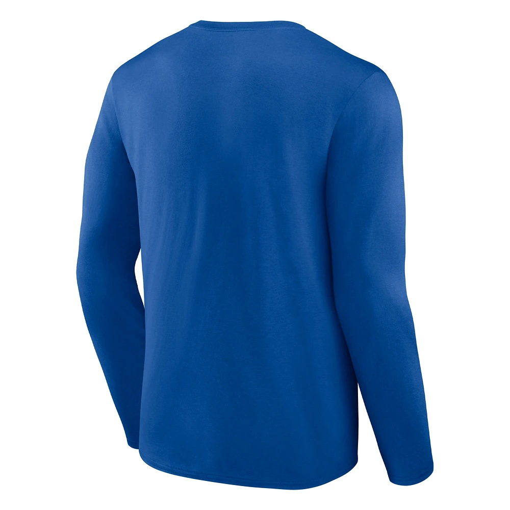 T-shirt bleu à manches longues Covert des New York Rangers Fanatics pour hommes
