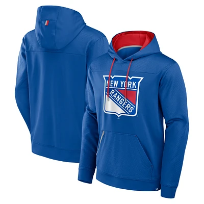 Men's Fanatics  Blue New York Rangers Defender Pullover Hoodie